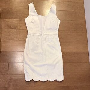 Sis•Sis Chic White Scalloped Mini Dress